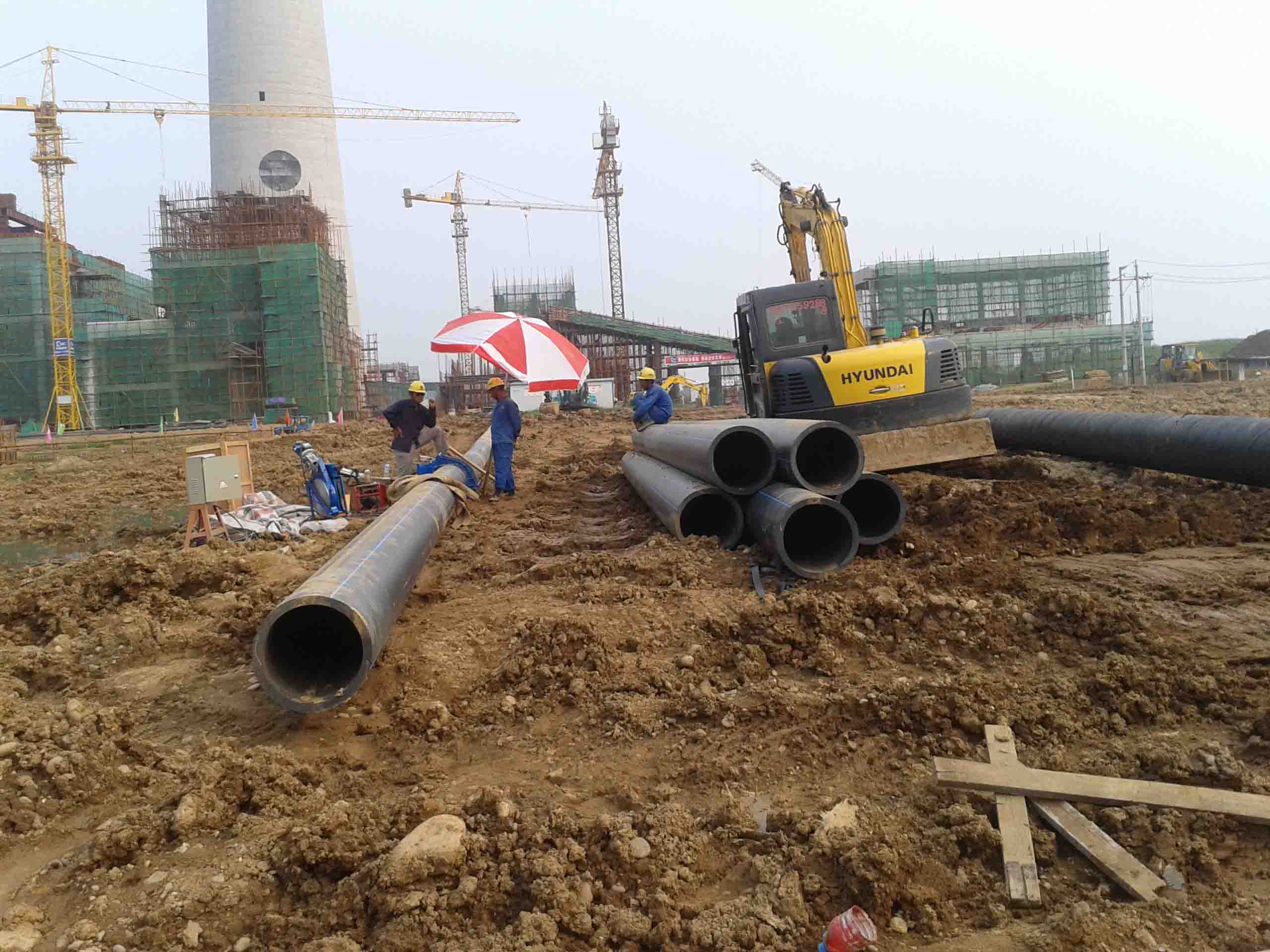 天津Hdpe塑鋼纏繞管施工現場